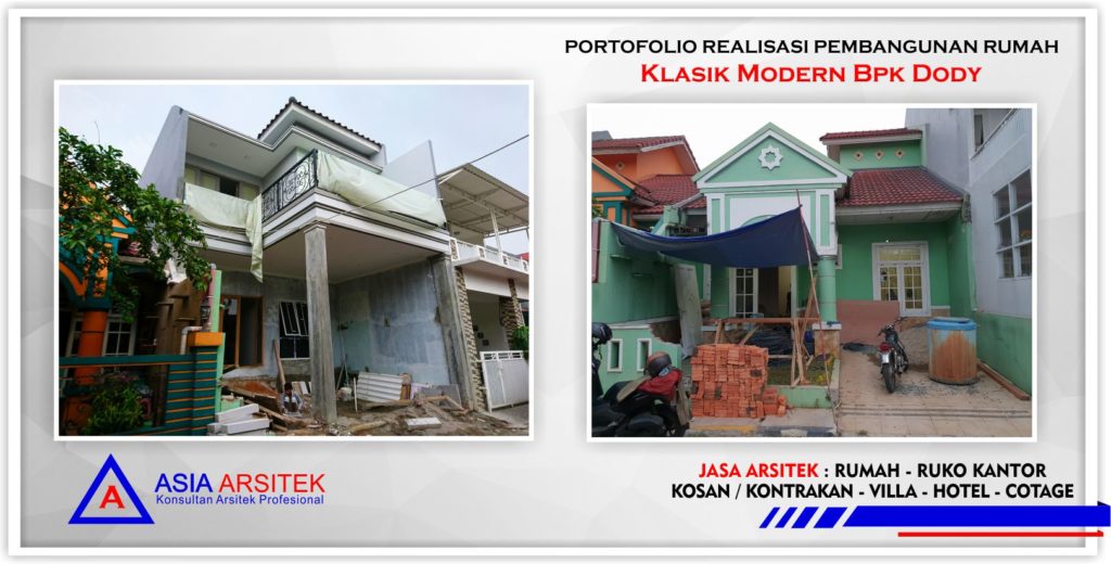Portofolio Realisasi Rumah Classic Klasik Bpk Dody Di Tangerang-Jakarta-Bogor-Bekasi-Bandung-Jasa Konsultan Desain Arsitek Profesional - Desain Rumah Mewah - Arsitek Gambar Desain Rumah Klasik Mewah