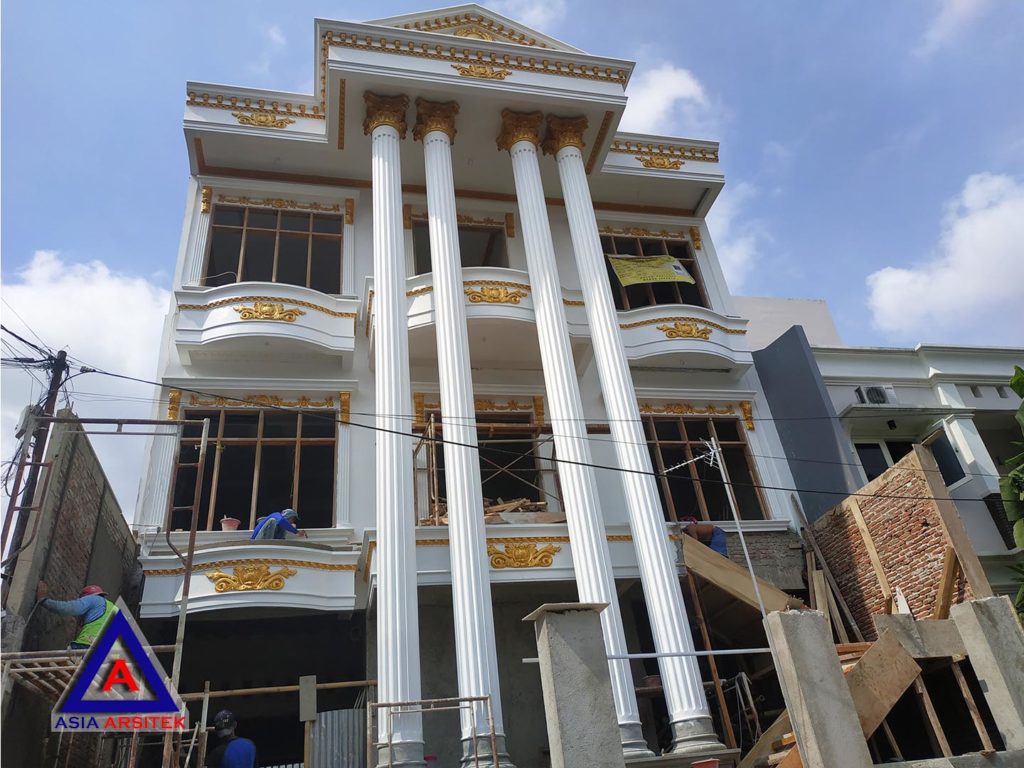 Perkembangan Tampak Depan Jasa Desain Rumah Klasik/Classic Mewah Bu Elisa Di Jakarta Timur