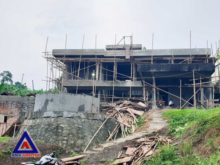 Perkembangan Tampak Depan Realisasi Desain Villa Mewah Bu Kartini Di Sentul Bogor