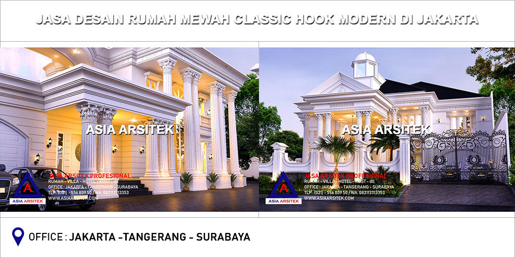 Jasa Desain Gambar Rumah Mewah Classic Klasik Hook Modern Di Jakarta
