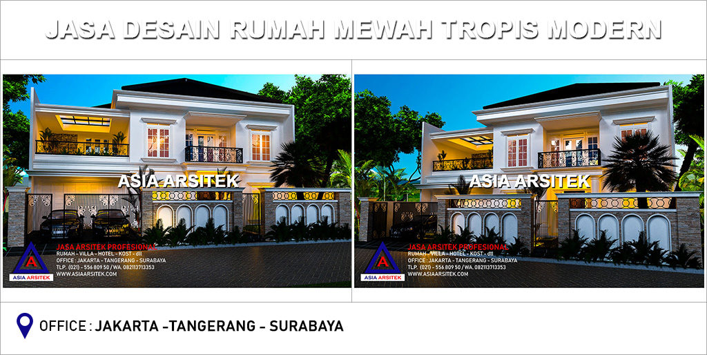 Jasa Arsitek Desain Gambar Rumah Mewah Tropis Modern Di Jakarta