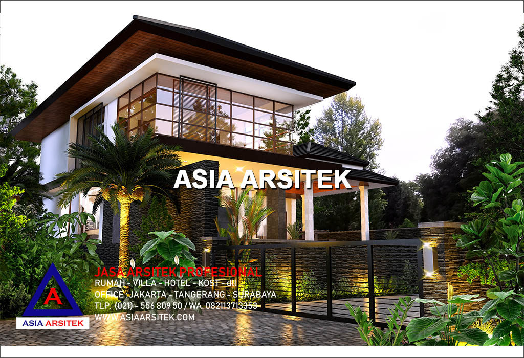 Jasa Desain Rumah Mewah Tropis Villa Bali Di Puncak Bogor