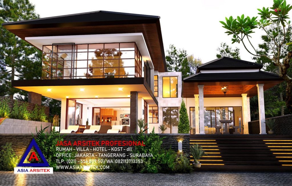 Jasa Arsitek Desain Rumah Mewah Tropis Villa Bali Di Puncak Bogor 3