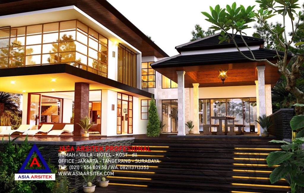Jasa Arsitek Desain Rumah Mewah Tropis Villa Bali Di Puncak Bogor 3