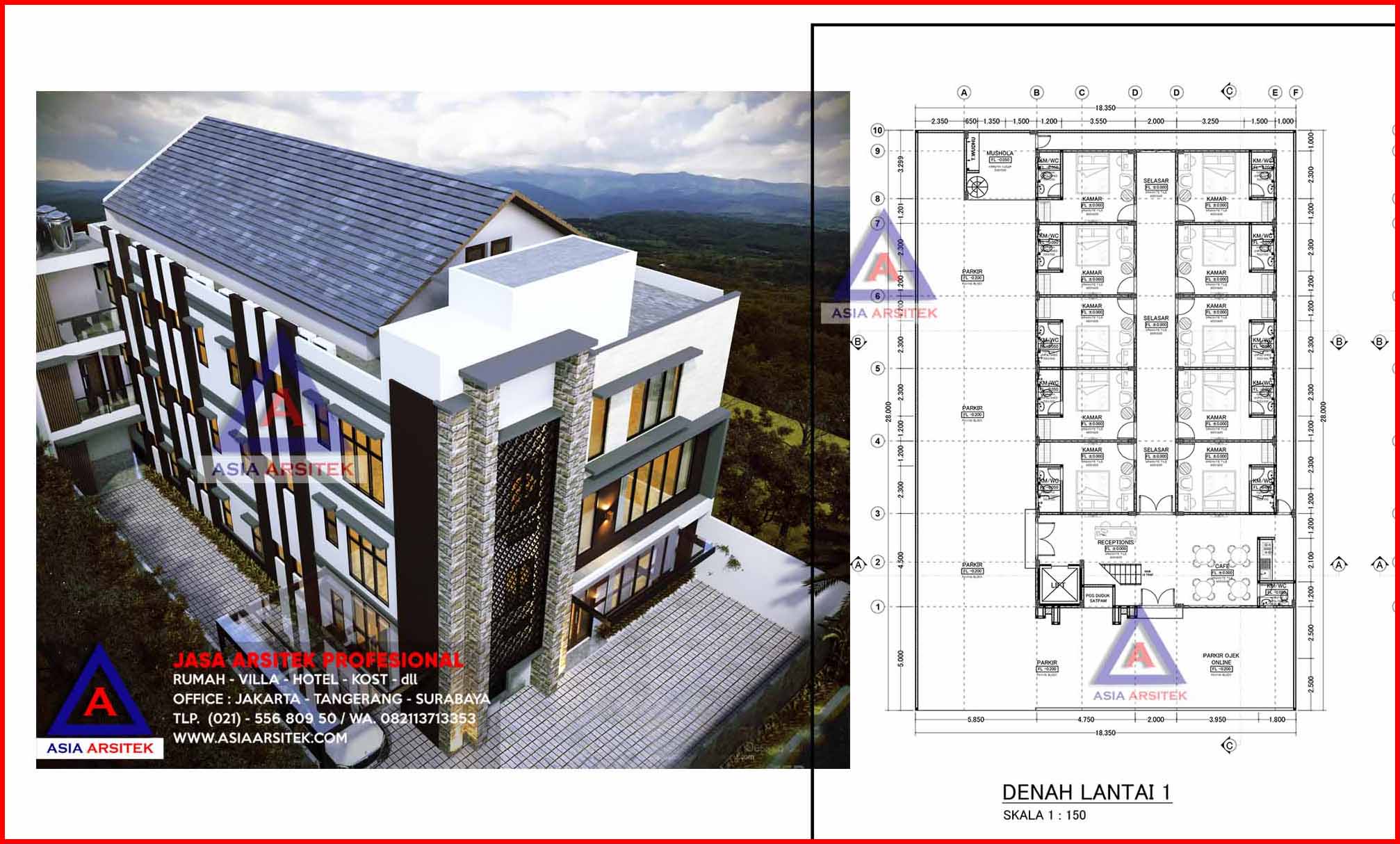 Desain Kost 4 Lantai 34 Kamar Bp Pigo Jakarta Selatan