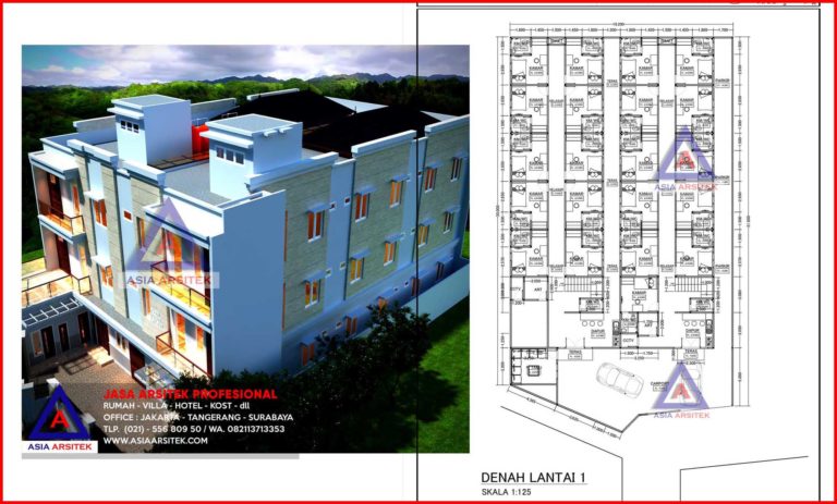 Jasa Desain Arsitek Membangun Rumah Kost 3 Lantai 69 Kamar Bu Lusi Di Depok