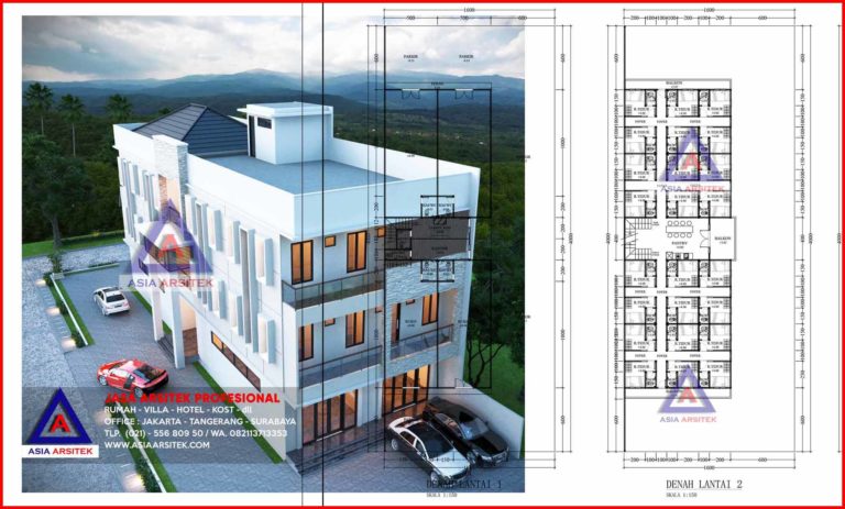 Jasa Desain Arsitek Rumah Kost 3 Lantai Mewah Bu Rini Di Tanah Abang Jakarta Pusat
