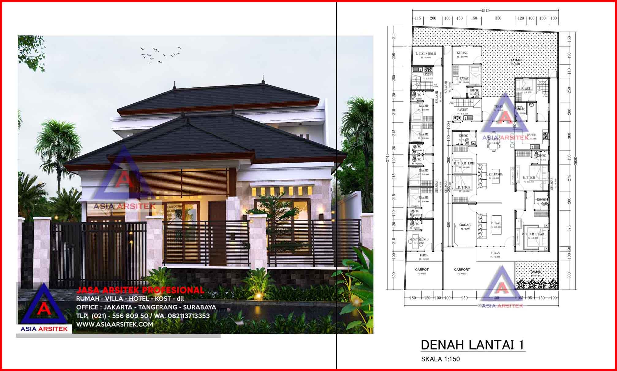 Jasa Desain Arsitek Rumah Tinggal dan Rumah Kost Di Pasar Minggu Jakarta Selatan