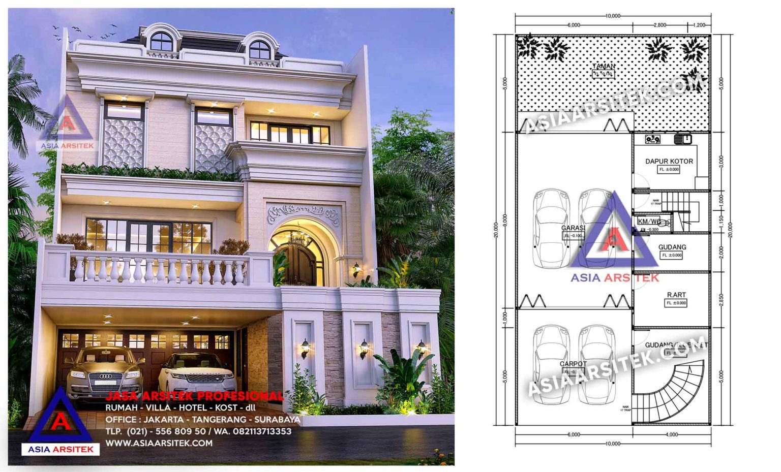 Jasa Arsitek Desain Rumah Tropis Modern Bapak Eddy Jakarta Barat