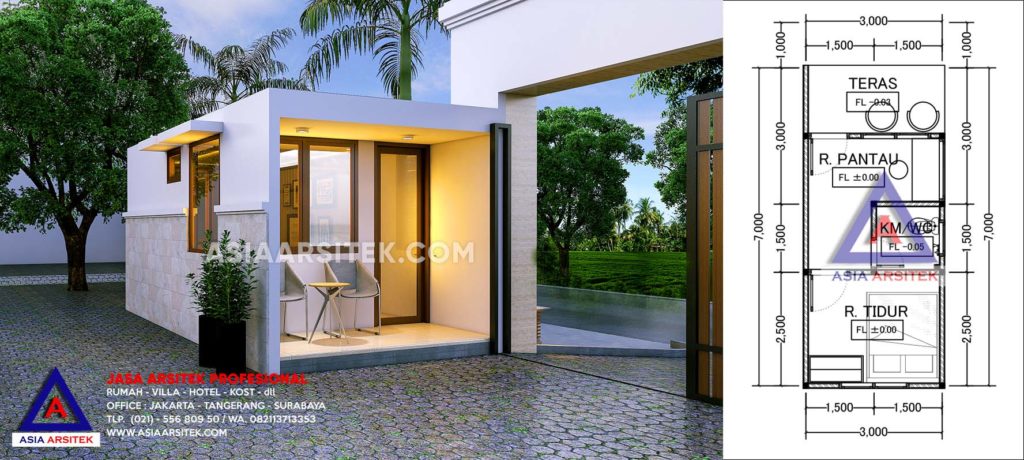 Jasa Arsitek Desain Rumah Bali Tropis 1 Lantai Bp Suryadi Di Pekanbaru Riau