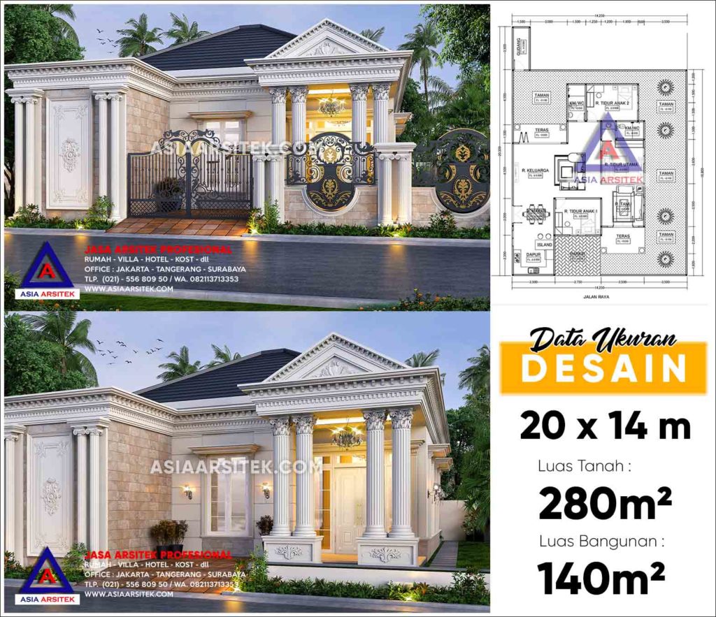 Jasa Arsitek Desain Rumah Classic Mewah 1 Lantai Bu Nunung Di Cipondoh Kota Tangerang Banten