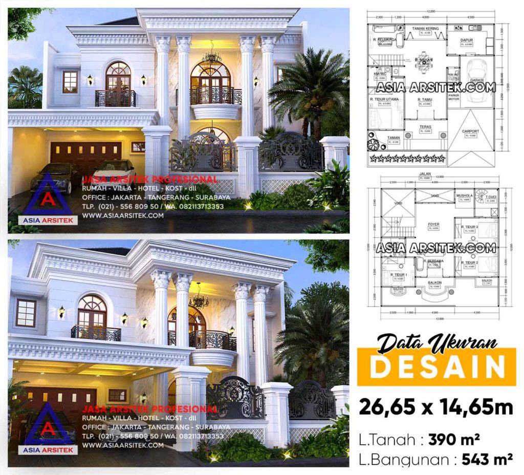 Jasa Arsitek Desain Rumah Mewah White House Pak Anur Di BSD City Tangerang Selatan