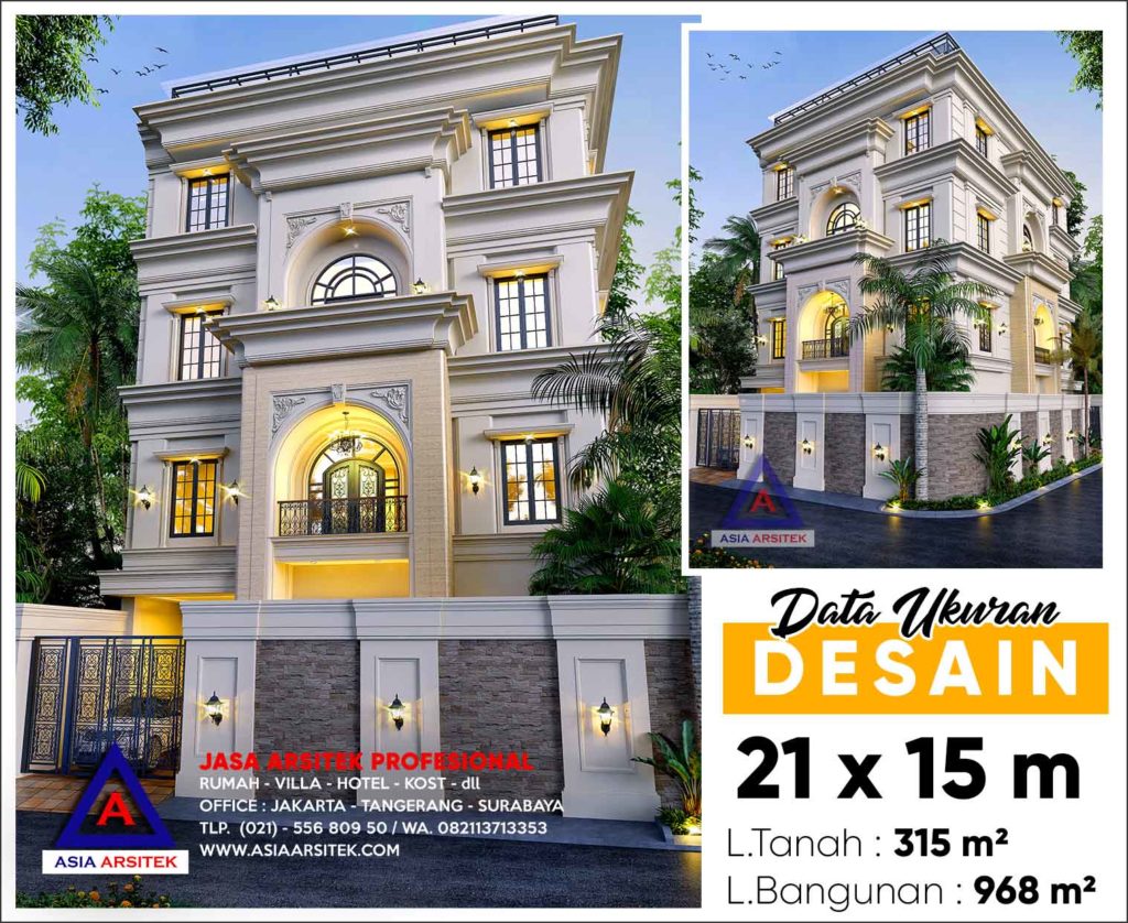 Jasa Desain Rumah Kantor Atau Rukan 5 Lantai Mewah Pak Deni Pik Pantai Indah Kapuk Jakarta Utara