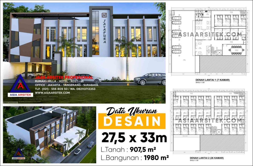 Jasa Gambar Desain Hotel Minimalis 3 Lantai Di Jayapura Papua