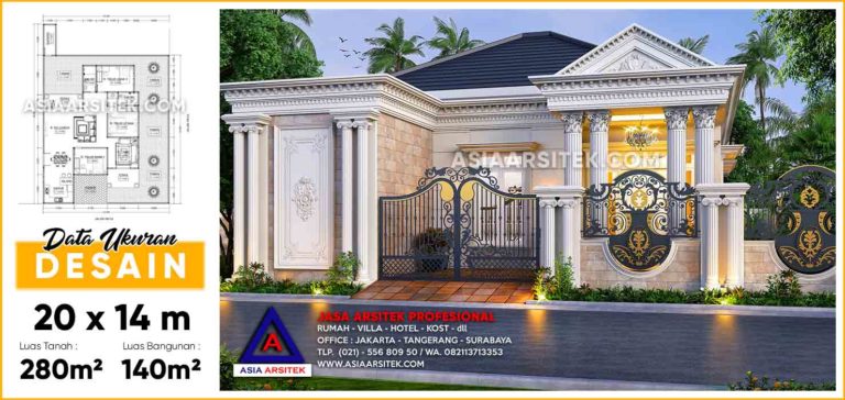 Jasa Gambar Rumah Classic Mewah 1 Lantai Di Cipondoh Tangerang Banten