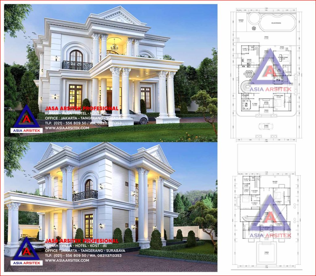 Jasa Gambar Rumah Mewah Klasik 2 Lantai Di Batam Kepulauan Riau