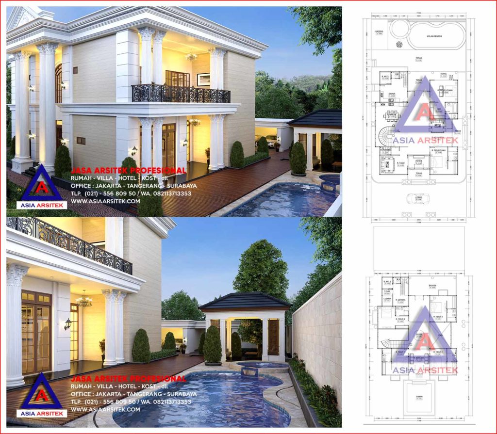 Jasa Gambar Rumah Mewah Klasik 2 Lantai Di Batam Kepulauan Riau