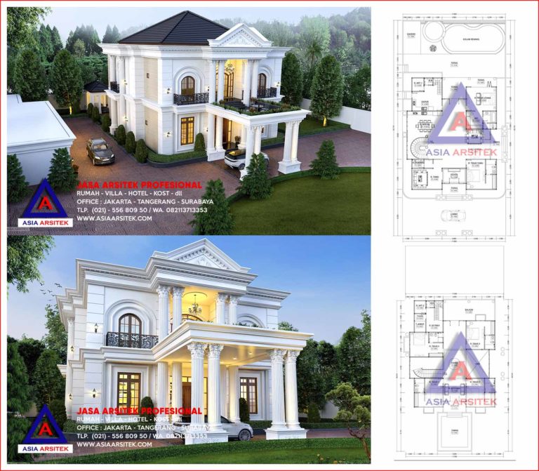 Jasa Gambar Rumah Mewah Klasik 2 Lantai Di Batam Kepulauan Riau