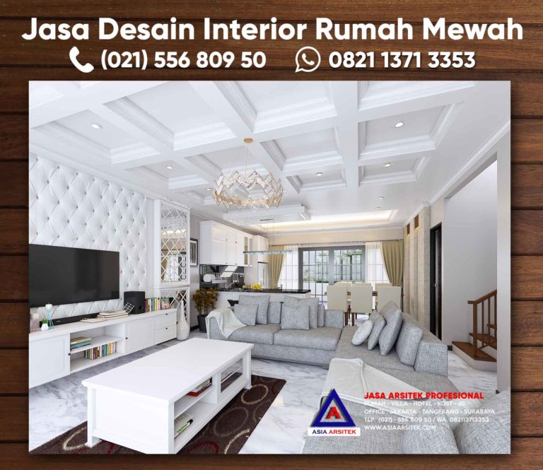 Desain Interior Rumah Mewah Ruang Keluarga, Kitchen Set, Kamar