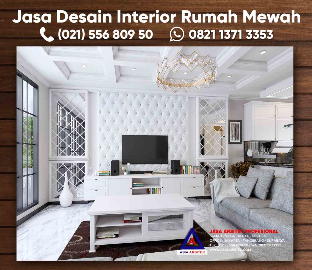 Desain Interior Rumah Mewah Ruang Keluarga, Kitchen Set, Kamar