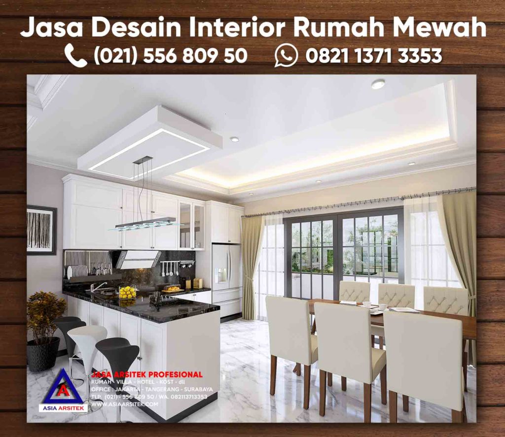 Desain Interior Rumah Mewah Ruang Keluarga, Kitchen Set, Kamar