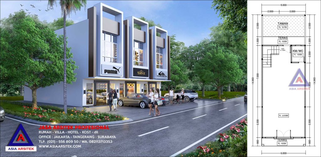 Jasa Arsitek Desain Ruko Minimalis 2 Lantai Di Kota Bandung Jawa Barat