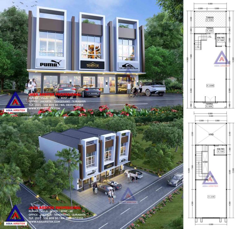 Jasa Arsitek Desain Ruko Minimalis 2 Lantai Di Kota Bandung Jawa Barat