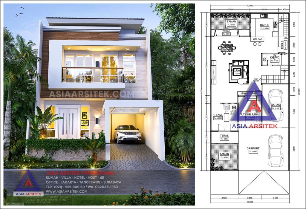 Jasa Arsitek Desain Rumah Minimalis 2 Lantai Pak Murli Di Kebon Jeruk Jakarta Barat