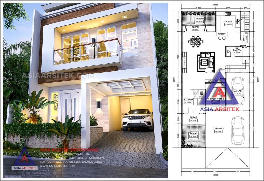 Jasa Arsitek Desain Rumah Minimalis 2 Lantai Pak Murli Di Kebon Jeruk Jakarta Barat