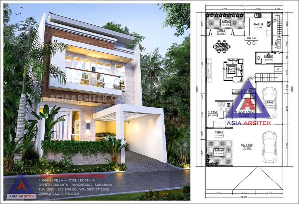 Jasa Arsitek Desain Rumah Minimalis 2 Lantai Pak Murli Di Kebon Jeruk Jakarta Barat