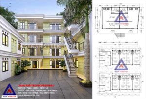 Desain Rumah Kost 4 Lantai 48 Kamar Di Jatibening Pondok Gede Bekasi