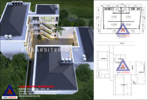 Desain Rumah Kost 4 Lantai 48 Kamar Di Jatibening Pondok Gede Bekasi