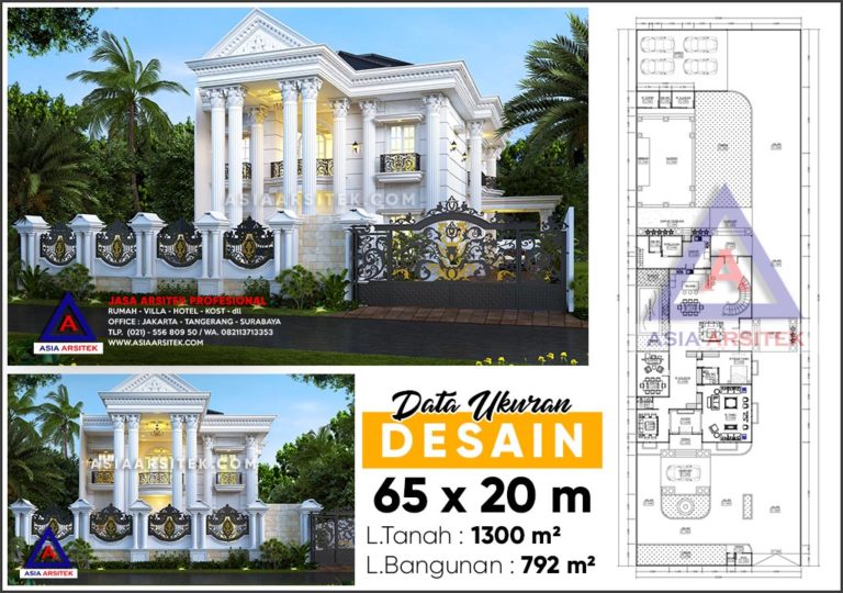 Jasa Arsitek Desain Rumah Klasik Mewah 2 Lantai Riau Sumatera