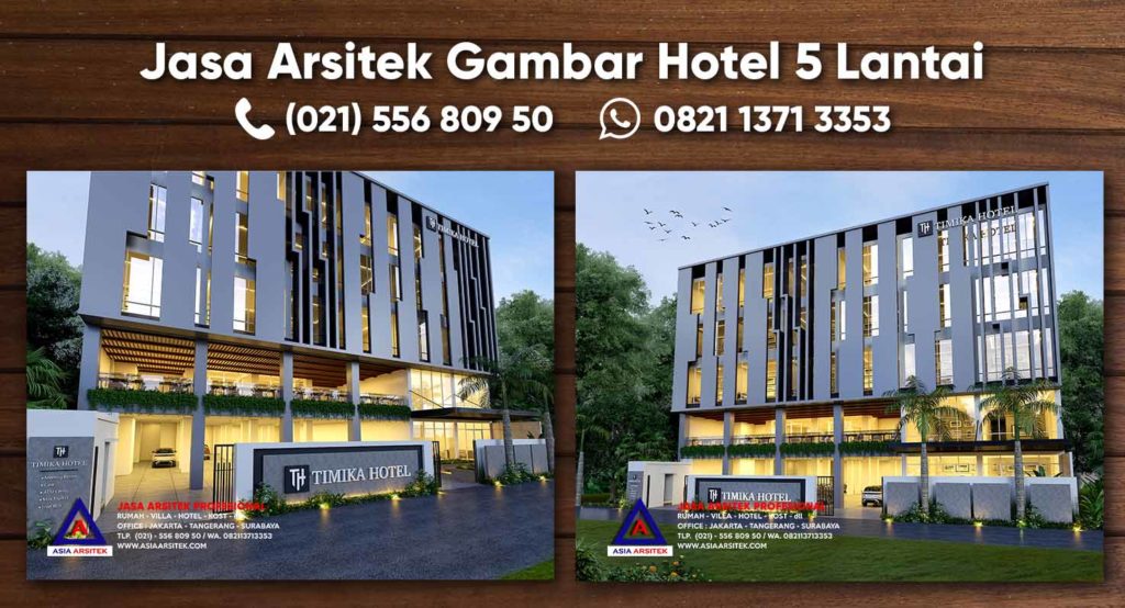Jasa Arsitek Gambar Hotel 5 Lantai Minimalis Kota Timika Papua