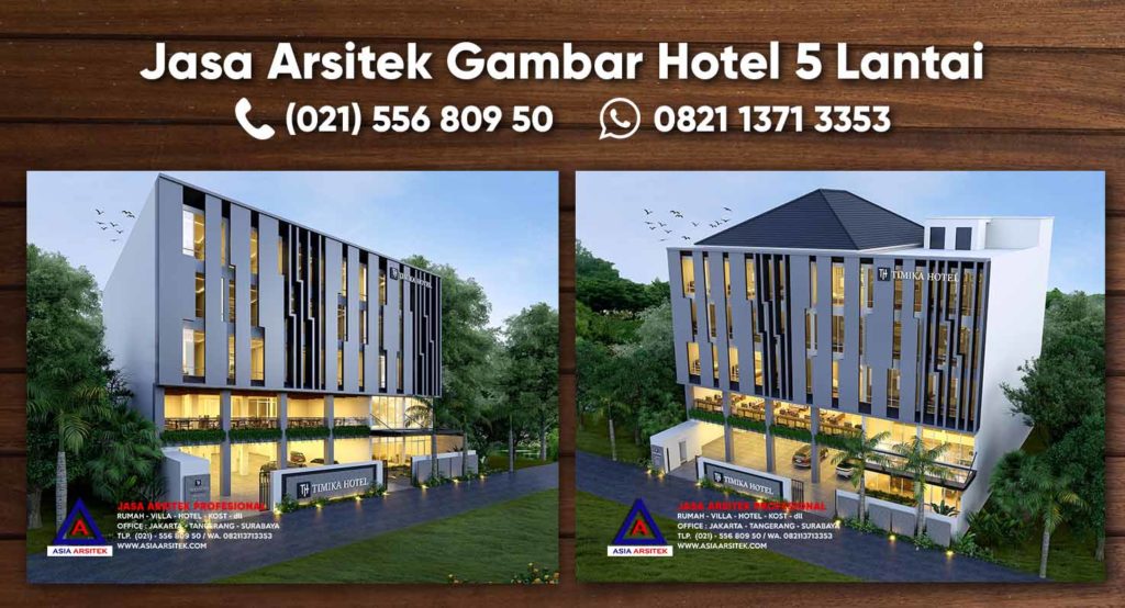 Jasa Arsitek Gambar Hotel 5 Lantai Minimalis Kota Timika Papua