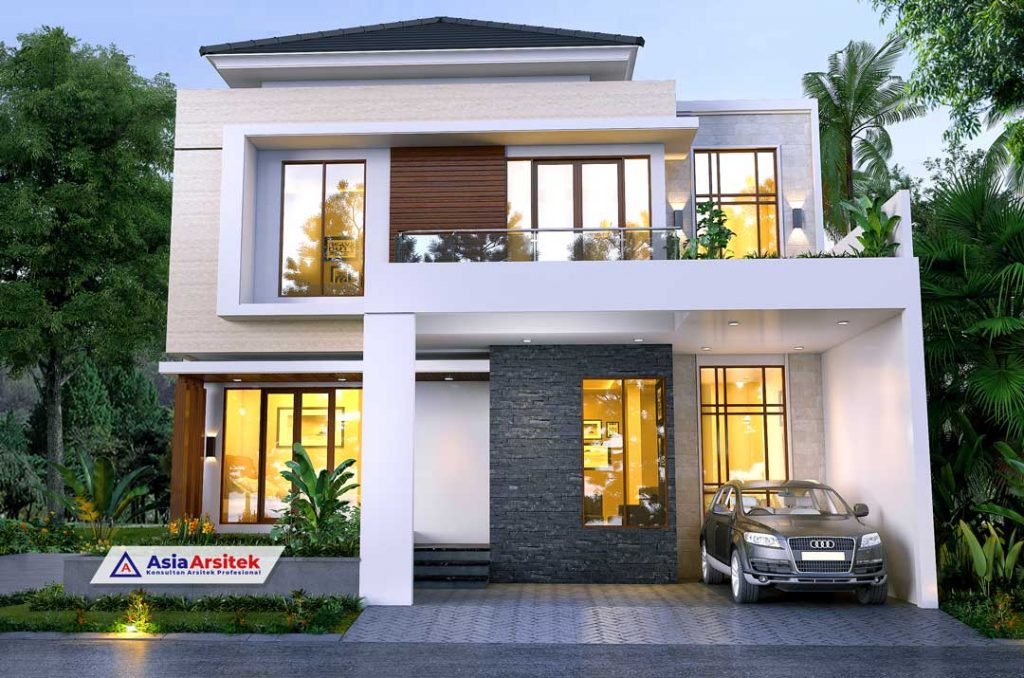 Jasa Desain Rumah Tinggal 2 Lantai Minimalis Modern Graha Raya Bintaro Jaya Tangerang Selatan