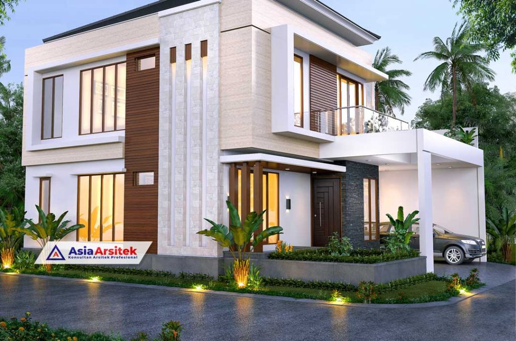 Jasa Desain Rumah Tinggal 2 Lantai Minimalis Modern Graha Raya Bintaro Jaya Tangerang Selatan