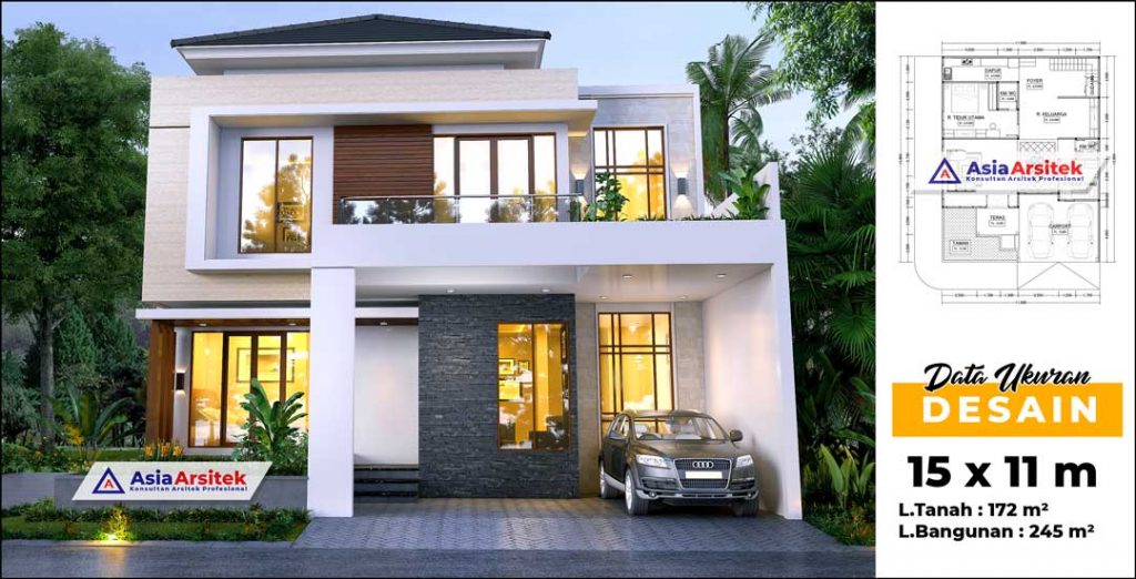 Jasa Desain Rumah Tinggal 2 Lantai Minimalis Modern Graha Raya Bintaro Jaya Tangerang Selatan