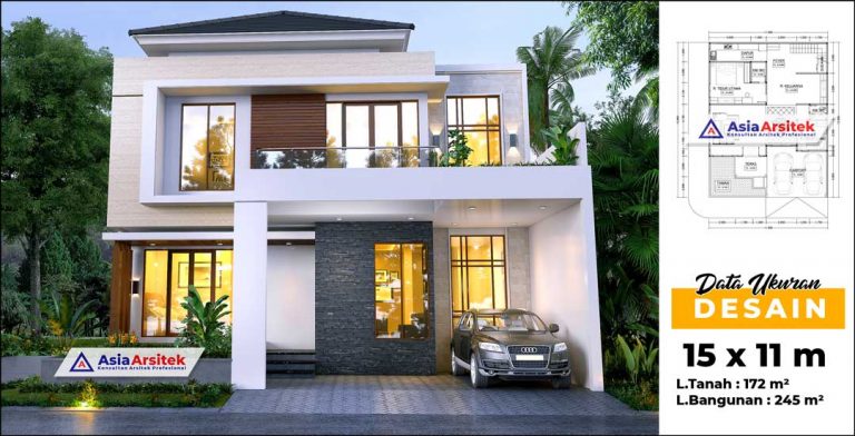 Jasa Desain Rumah Tinggal 2 Lantai Minimalis Modern Graha Raya Bintaro Jaya Tangerang Selatan