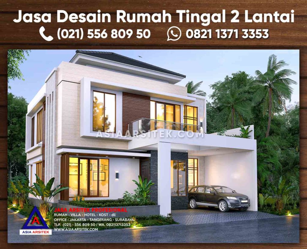 Jasa Desain Rumah Tinggal 2 Lantai Tropis Modern Tangerang Selatan