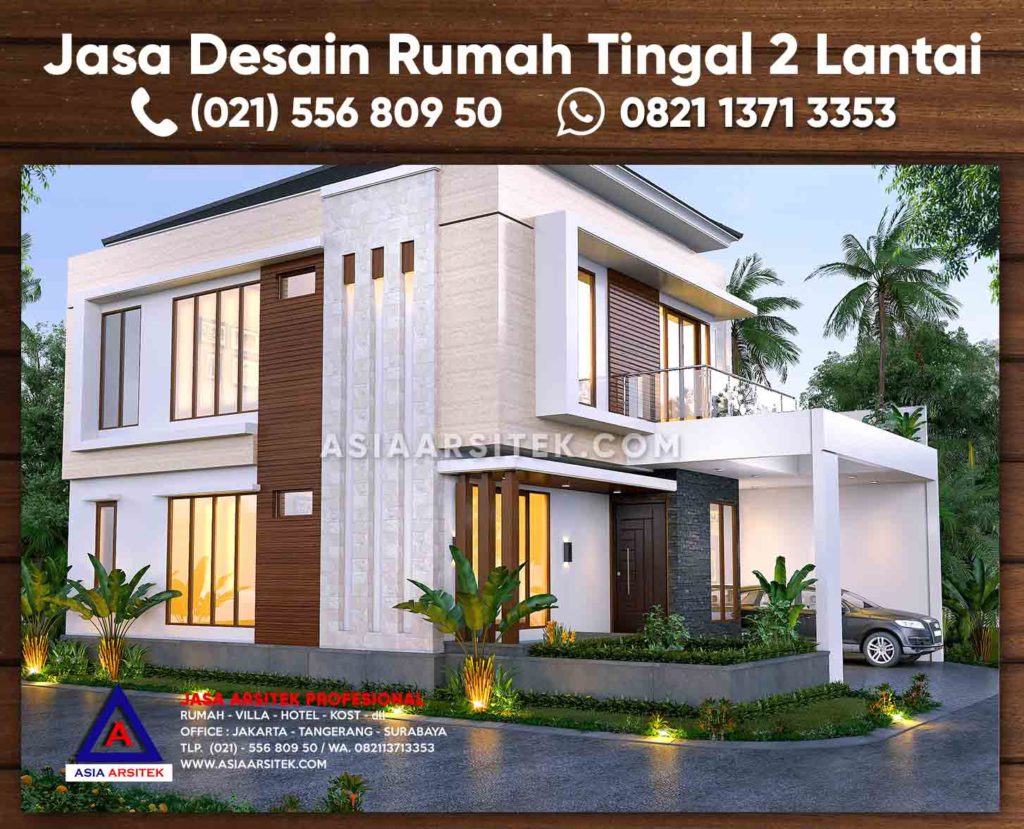 Jasa Desain Rumah Tinggal 2 Lantai Tropis Modern Tangerang Selatan