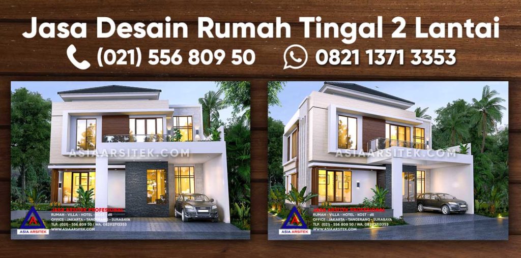 Jasa Desain Rumah Tinggal 2 Lantai Tropis Modern Tangerang Selatan