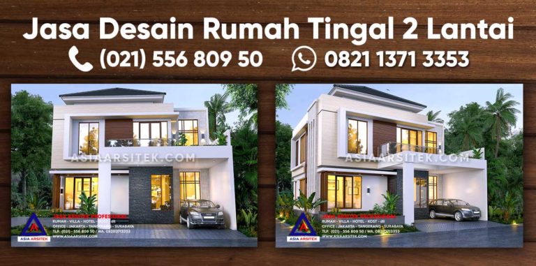 Jasa Desain Rumah Tinggal 2 Lantai Tropis Modern Tangerang Selatan