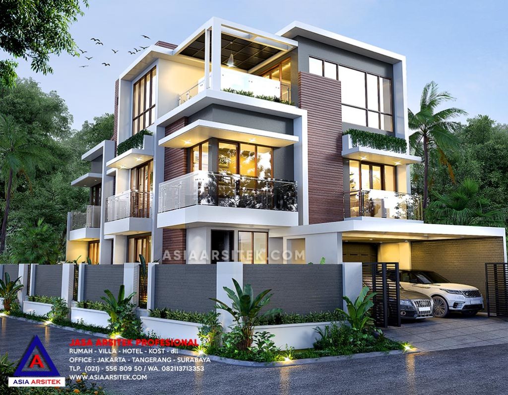 Jasa Desain Rumah Tinggal 3 Lantai Minimalis Modern Serpong Park Tangerang Selatan