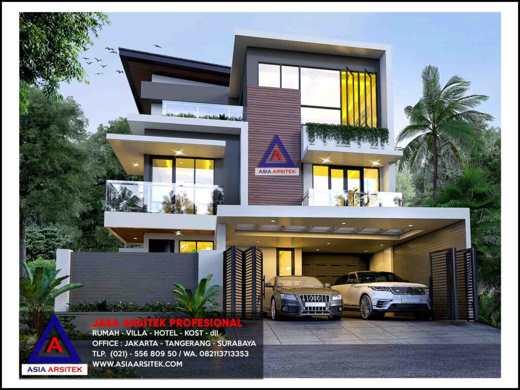 Desain Rumah Minimalis Modern 3 Lantai Pak Zaenal Serpong Tangerang Selatan