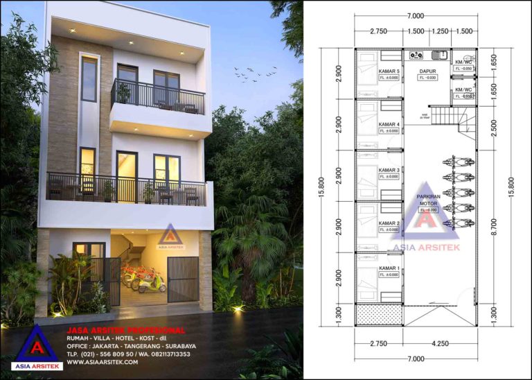 Jasa Arsitek Desain Gambar Rumah Kost 3 Lantai Di Jelambar Jakarta Barat
