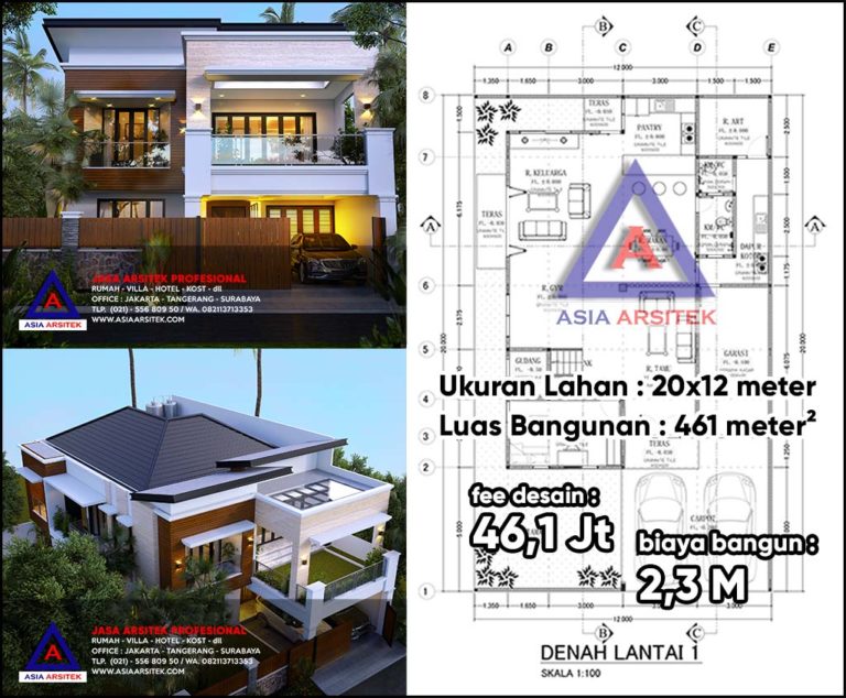 Jasa Arsitek Desain Gambar Rumah Tropis Mewah 3 Lantai Di Cluster Bukit Gladiola Jonggol Bogor Jawa Barat