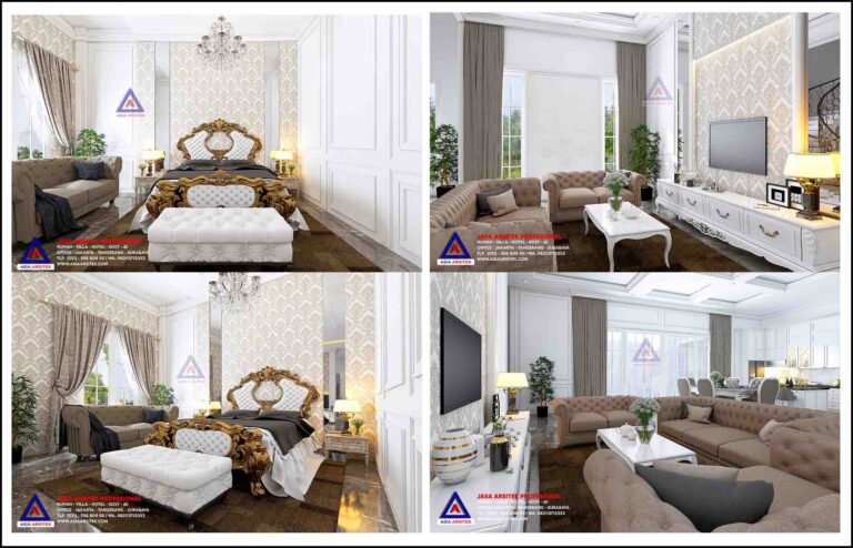 Jasa Arsitek Desain Interior Rumah Klasik Mewah 2 Lantai Riau Sumatera