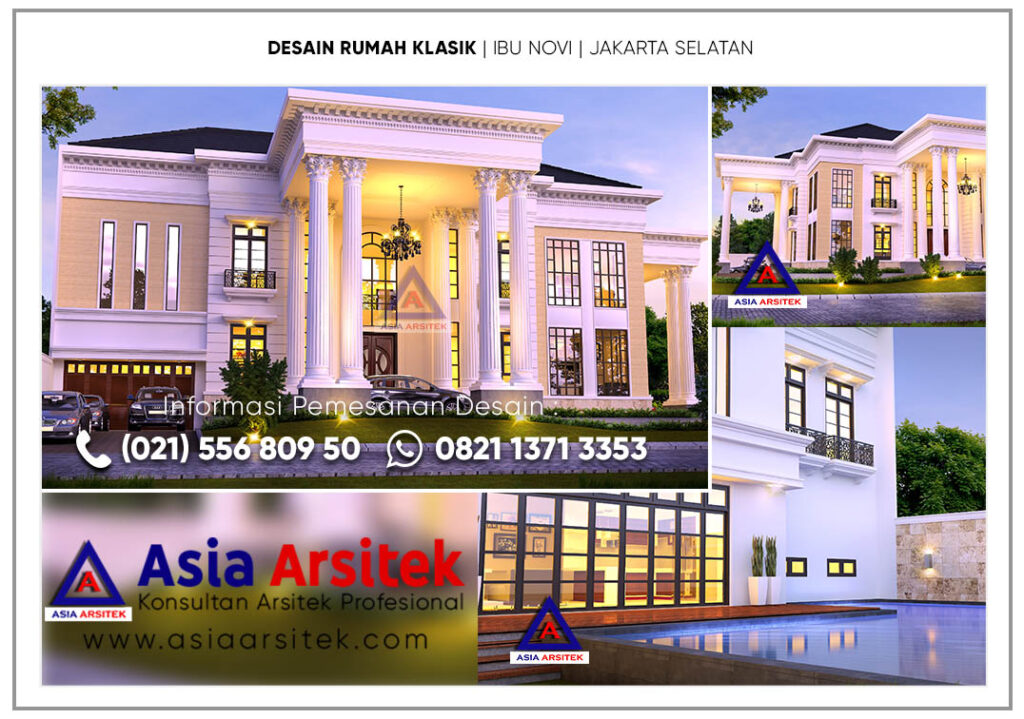 Jasa Arsitek Desain Gambar Rumah Classic Mewah di Jakarta Selatan