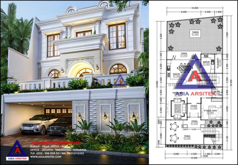 Jasa Arsitek Desain Rumah Mewah Tropis Modern 3 Lantai Di Kota Bogor Jawa Barat